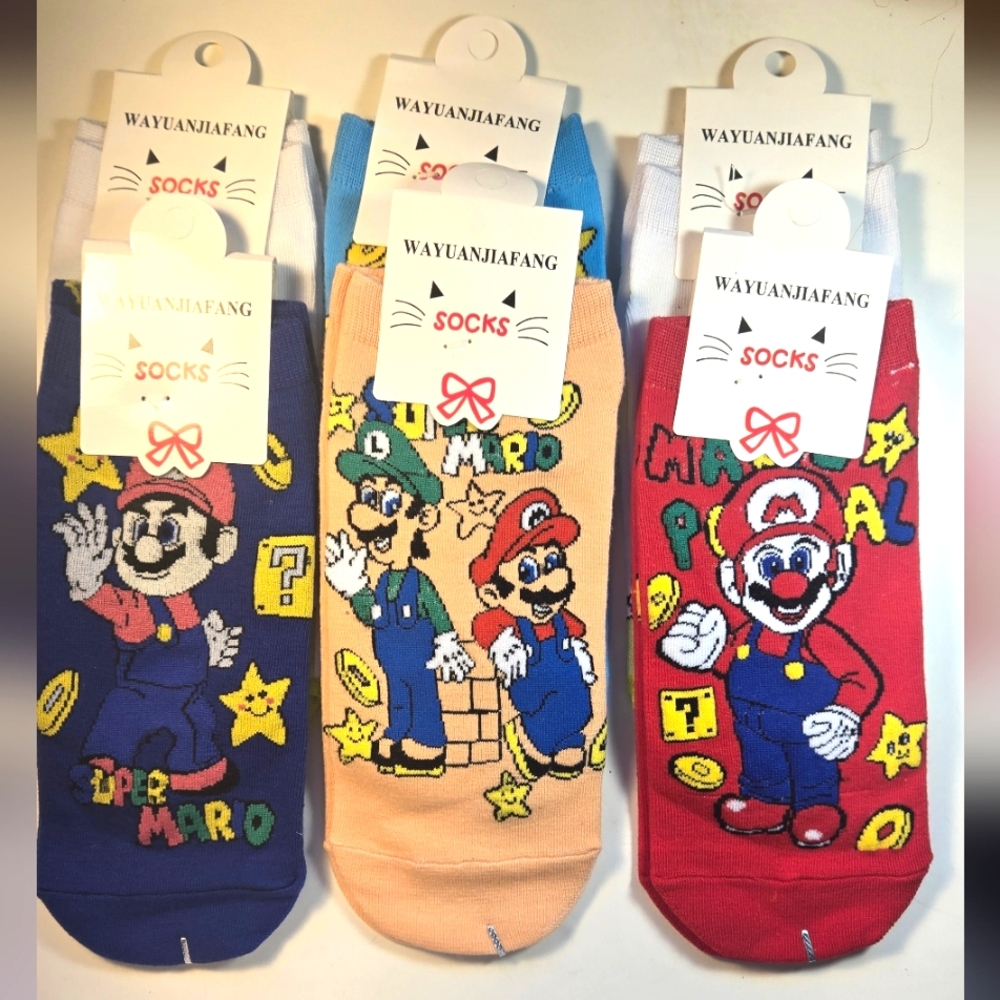 Super Mario Character Socks Bundle - Six Pairs
